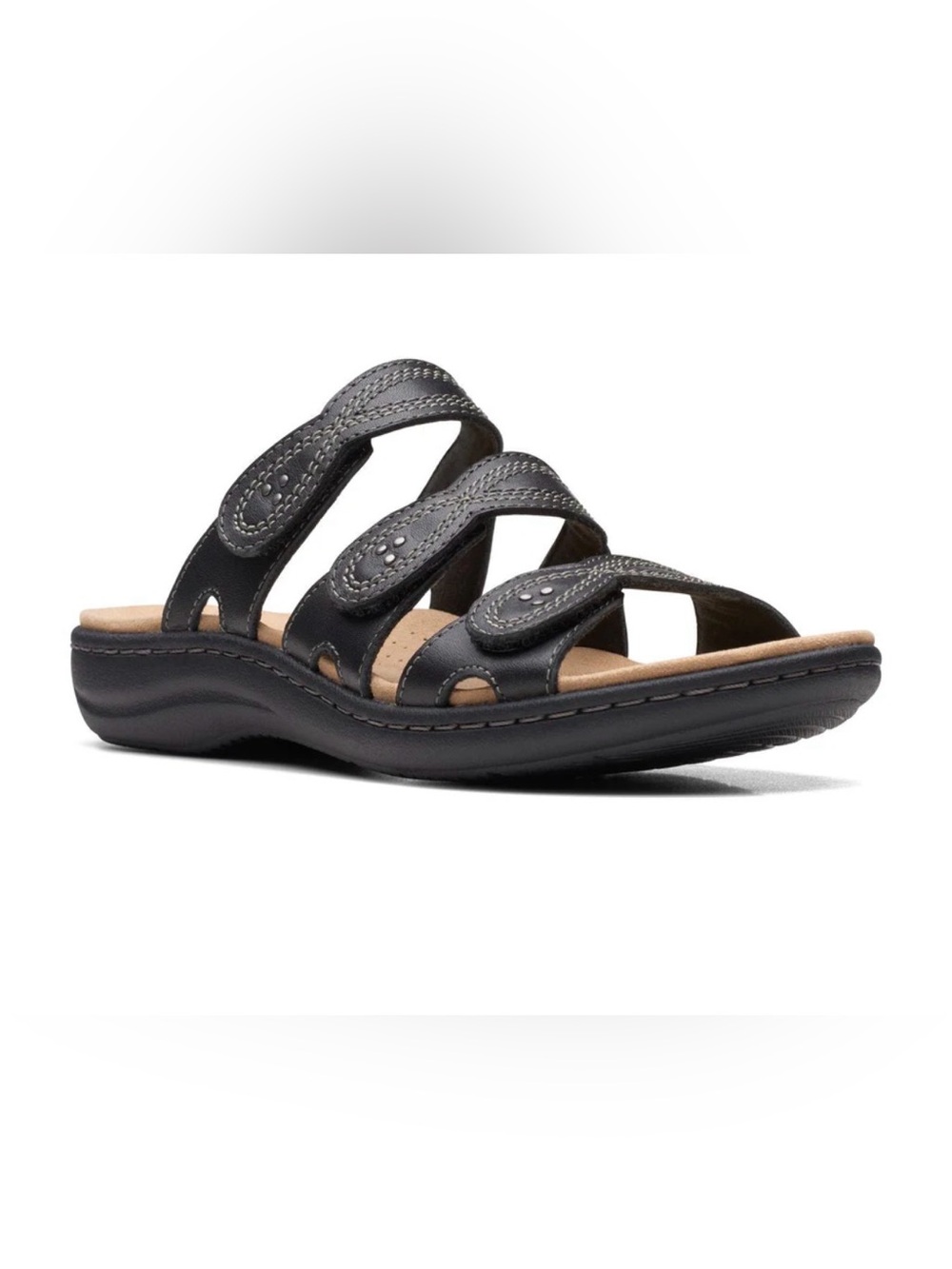 Clarks Laurieann Ayla Flat Women's Sandals in Black size 6